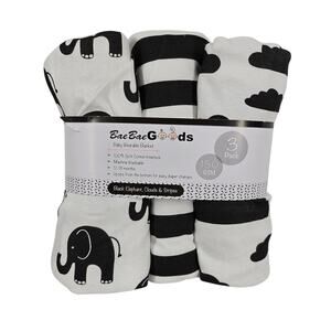 BAEBAE GOODS 3PK BABY WEARABLE BLANKETS – SOFT COTTON – ZIP BOTTOM – 0–12 MONTHS